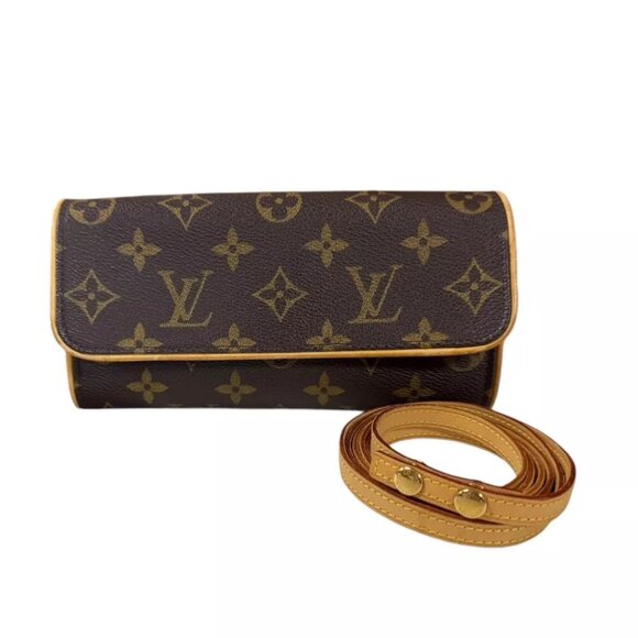 LOUIS VUITTON Shoulder Bag M51854 Monogram canvas Monogram Pochette Twin PM used - Picture 1 of 10